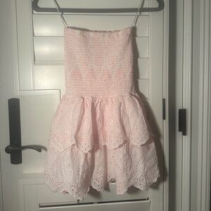 Pink & White Strapless Dress from Subdued